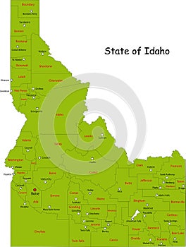 Map of Idaho state