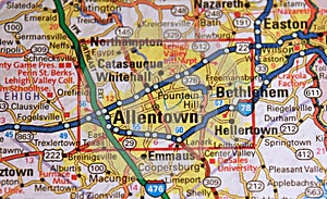 Map Image of Allentown, Pennsylvania
