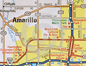 Map Image of Amarillo, Texas