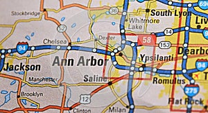 Map Image of Anne Arbor, Michigan photo