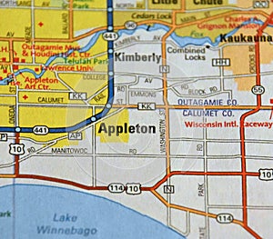 Map Image of Appleton, Wisconsin