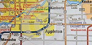 Map Image of Appleton, Wisconsin
