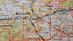 Map Image of Asheville, North Carolina photo