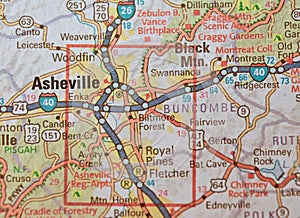 Map Image of Asheville North Carolina photo