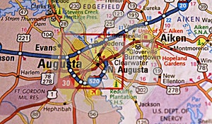 Map Image of Augusta Georgia photo