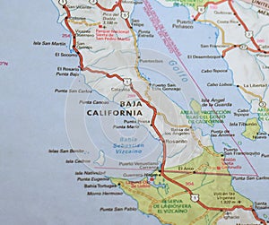 Map Image of Baja, California