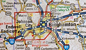 Map Image of Binghamton, New York photo
