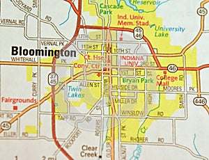 Map Image of Bloomington, Indiana photo