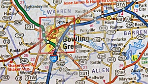 Map Image of Bowling Green, Kentucky