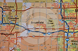 Map Image of Brookfield, Wisconsin