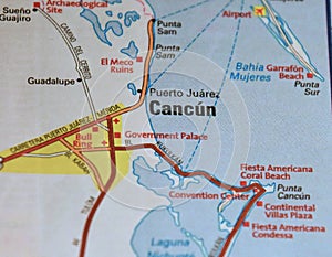 Map Image of Cancun, Mexico photo