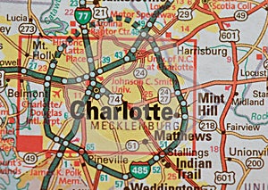 Map Image of Charlotte North Carolina photo