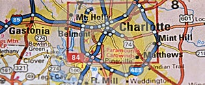 Map Image of Charlotte, North Carolina photo