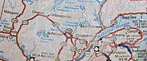 Map Image of Chicoutimi, Quebec, Canada