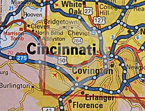 Map Image of Cincinnati, Ohio