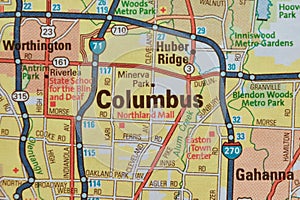 Map Image of Columbus Ohio photo