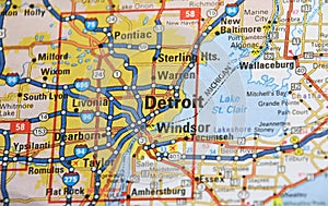 Map Image of Detriot, Michigan