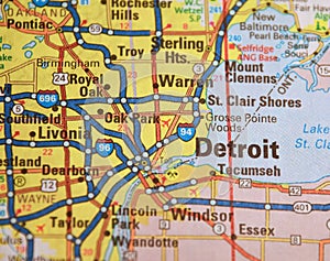 Map Image of Detroit Michigan 1