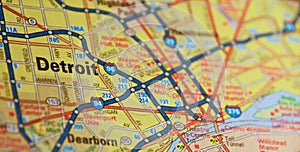 Map Image of Detroit Michigan 3 photo