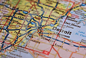 Map Image of Detroit Michigan 2 photo