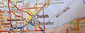 Map Image of Duluth Minnesota and Superior Wisconsin - Shipping Port 1