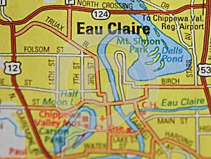 Map Image of Eau Claire, Wisconsin photo
