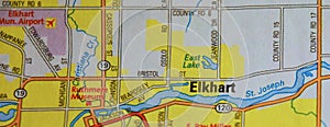 Map Image of Elkhart, Indiana