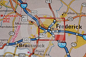 Map Image of Frederick Maryland