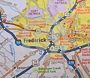 Map Image of Frederick, Maryland photo