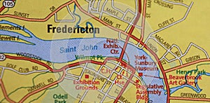 Map Image of Fredericton, Canada photo