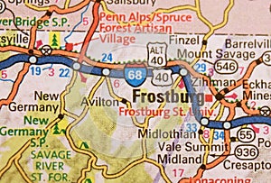 Map Image of Frostburg, Maryland