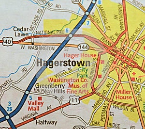 Map Image of Hagerstown, Maryland