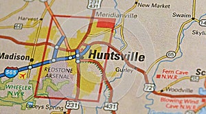 Map Image of Huntsville Alabama