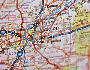 Map Image of Jackson Mississippi 1