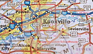 Map Image of Knoxville Tennessee 2