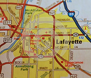 Map Image of Lafayette Indiana