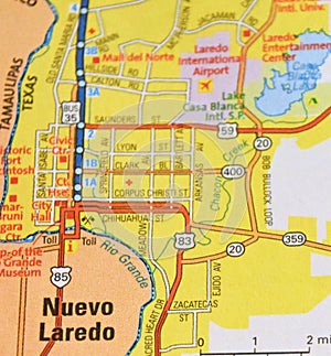 Map Image of Laredo, Texas photo