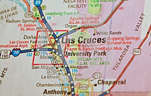 Map Image of Las Cruces, New Mexico