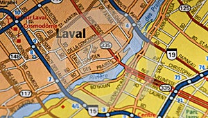 Map Image of Laval, Quebec, Canada photo