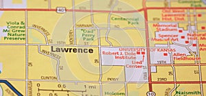 Map Image of Lawrence Kansas