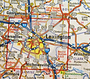 Map Image of Lexington, Kentucky photo