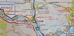 Map Image of Longview, Washington