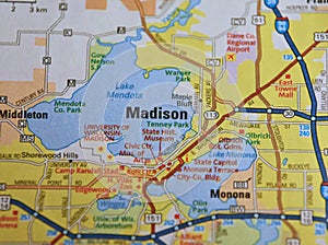 Map Image of Madison, Wisconsin 2