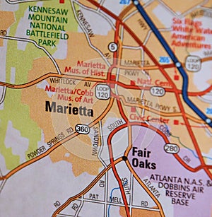 Map Image of Marietta, Georgia photo
