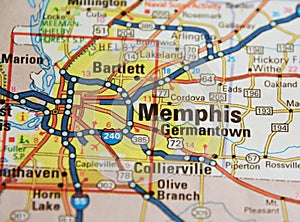 Map Image of Memphis, Tennessee