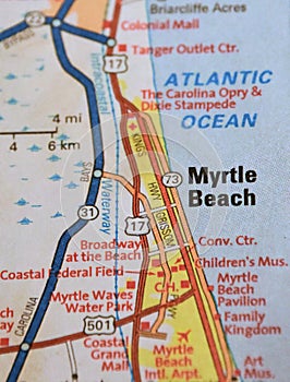 Map Image of Myrtle Beach, South Carolina