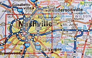 Map Image of Nashville, Tennessee