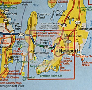Map Image of Newport, Rhode Island photo