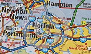 Map Image of Norfolk, Virginia