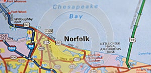 Map Image of Norfolk, Virginia photo